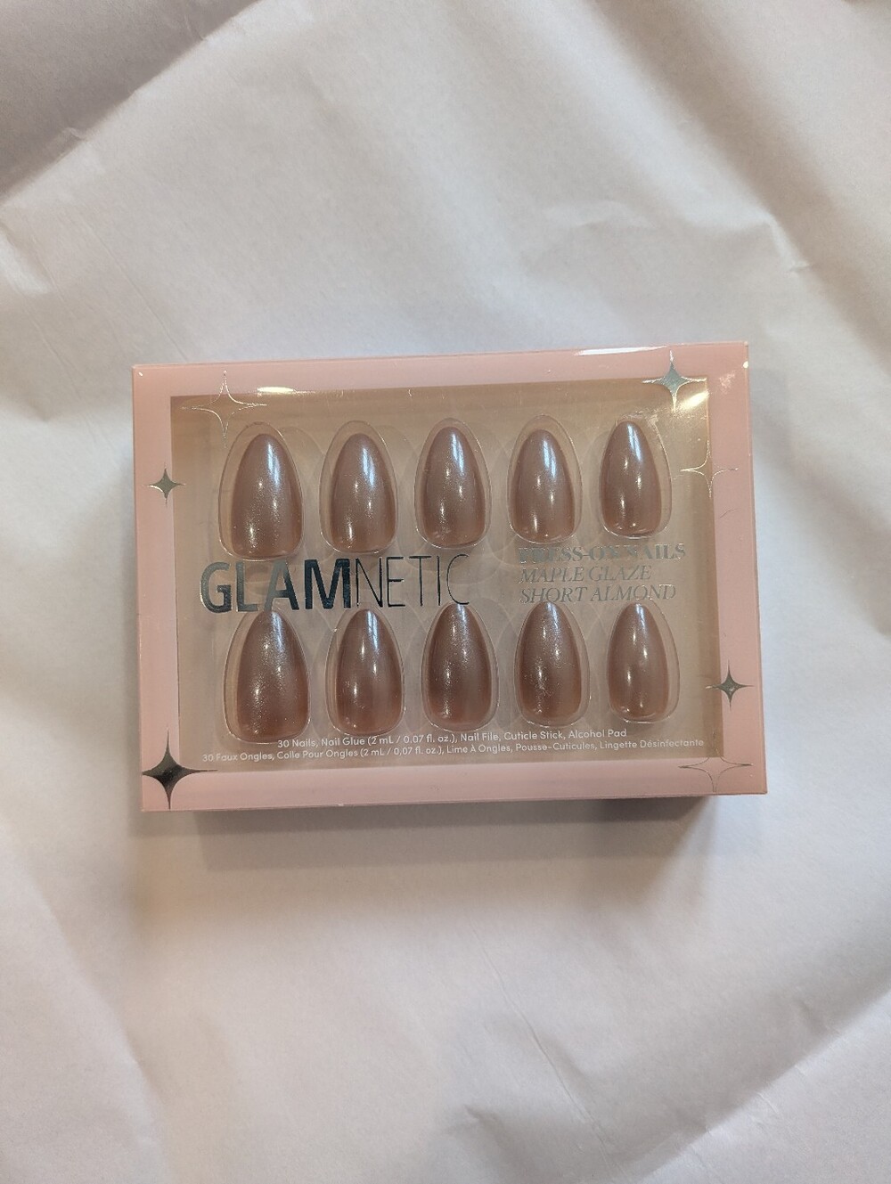 NIB GLAMNETIC Short Almond Press-On Nails in Maple Glaze - Picture 2 of 2